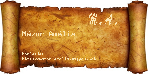 Mázor Amélia névjegykártya